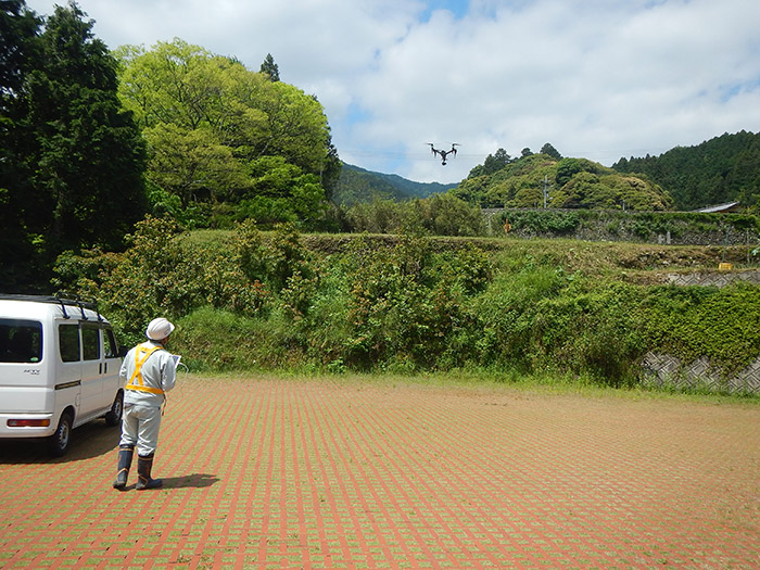 ドローン計測の作業状況